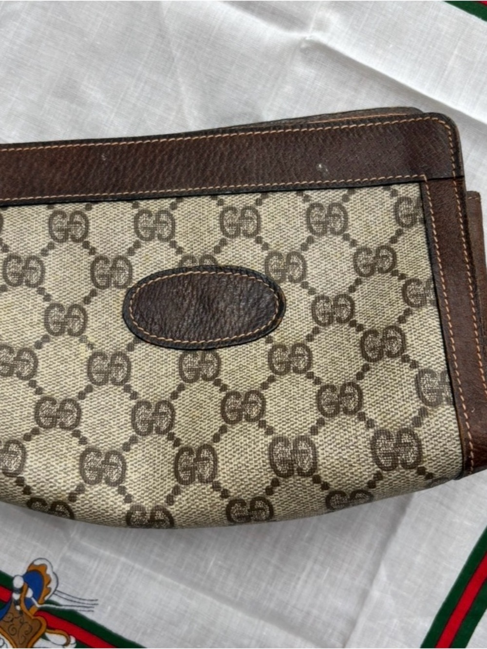 Vintage Gucci Monogram Cosmetic Bag / Clutch – Made in Italy